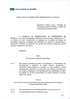 Resolução do Conselho de Administração nº 0040/2014