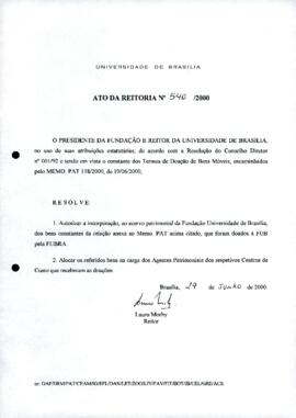 Ato da Reitoria nº 0540/2000