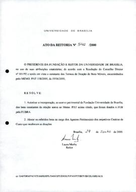 Ato da Reitoria nº 0540/2000