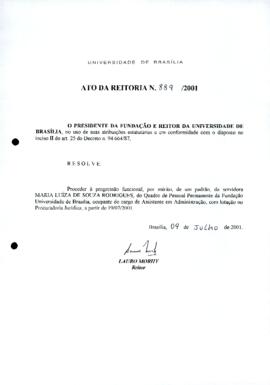 Ato da Reitoria nº 0889/2001