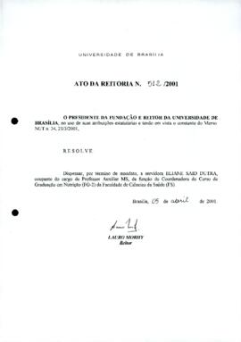 Ato da Reitoria nº 0512/2001