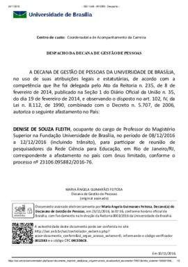 Despacho da Decana de Gestão de Pessoal (2016-11-23)