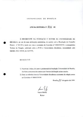 Ato da Reitoria nº 0816/1999