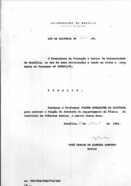 Ato da Reitoria nº 0062/1981