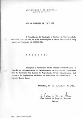 Ato da Reitoria nº 0123/1981