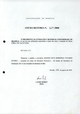 Ato da Reitoria nº 0729/2000