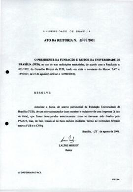 Ato da Reitoria nº 1099/2001