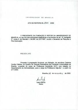 Ato da Reitoria nº 1805/2002