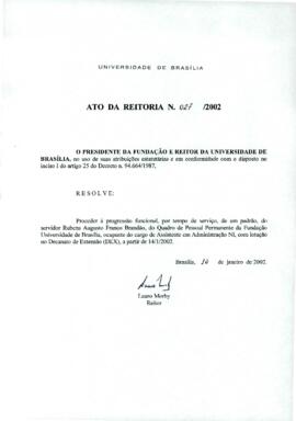 Ato da Reitoria nº 0027/2002