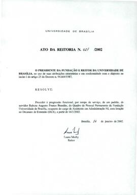 Ato da Reitoria nº 0027/2002