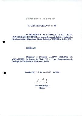 Ato da Reitoria nº 0012/2000