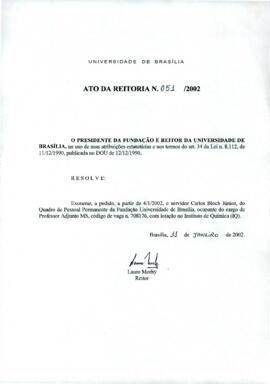 Ato da Reitoria nº 0051/2002