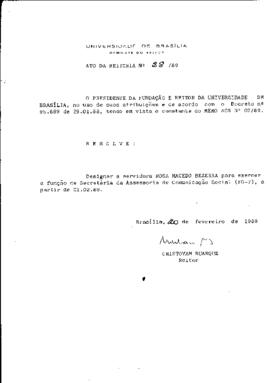 Ato da Reitoria nº 0028/1989