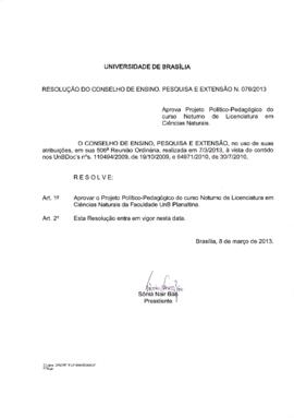 Resolução do Conselho de Ensino, Pesquisa e Extensão nº 0079/2013