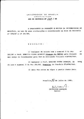 Ato da Reitoria nº 0288/1989