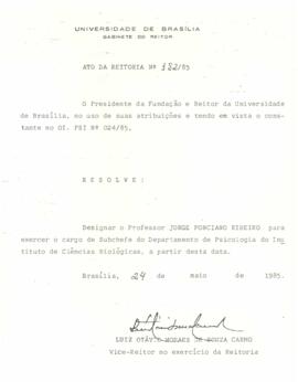 Ato da Reitoria nº 0182/1985