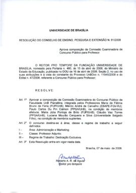 Resolução do Conselho de Ensino, Pesquisa e Extensão nº 0081/2008