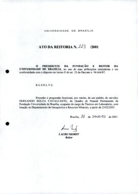 Ato da Reitoria nº 0223/2001