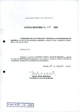 Ato da Reitoria nº 0179/2001