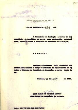 Ato da Reitoria nº 0759/1974