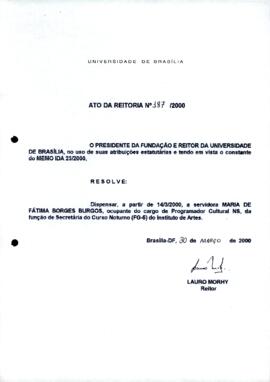 Ato da Reitoria nº 0187/2000