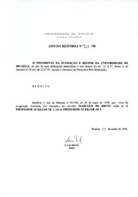 Ato da Reitoria nº 0922/1998