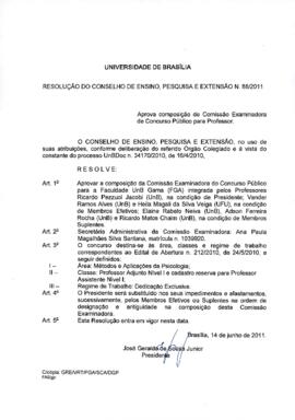 Resolução do Conselho de Ensino, Pesquisa e Extensão nº 0088/2011