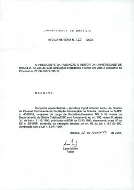 Ato da Reitoria nº 0122/2003