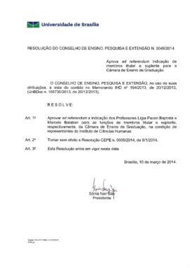 Resolução do Conselho de Ensino, Pesquisa e Extensão nº 0049/2014
