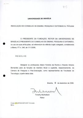 Resolução do Conselho de Ensino, Pesquisa e Extensão nº 0192/2006