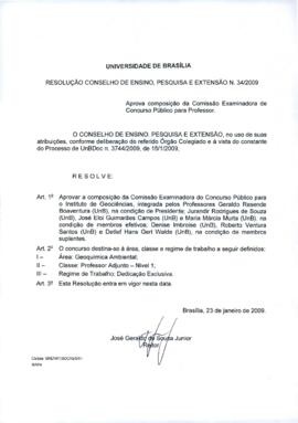 Resolução do Conselho de Ensino, Pesquisa e Extensão nº 0034/2009