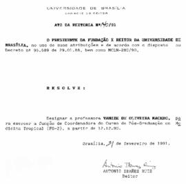 Ato da Reitoria nº 0140/1991