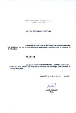 Ato da Reitoria nº 0485/1998