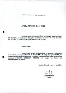 Ato da Reitoria nº 0060/2000