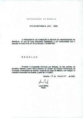 Ato da Reitoria nº 0260/2003