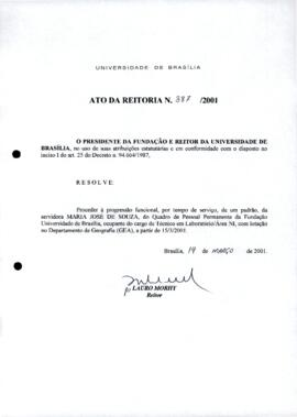 Ato da Reitoria nº 0387/2001