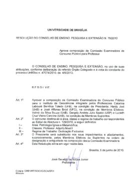 Resolução do Conselho de Ensino, Pesquisa e Extensão nº 0076/2010