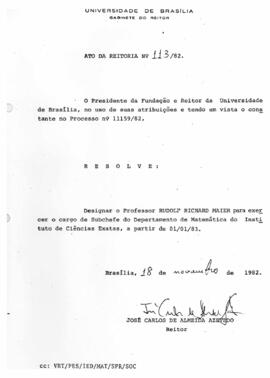 Ato da Reitoria nº 0113/1982