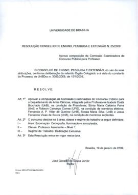 Resolução do Conselho de Ensino, Pesquisa e Extensão nº 0025/2009