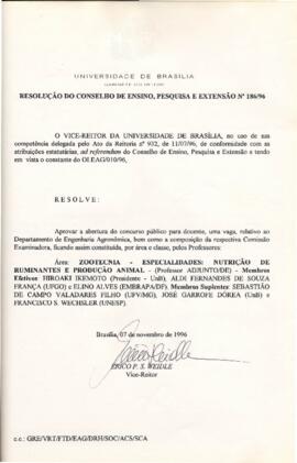 Resolução do Conselho de Ensino, Pesquisa e Extensão nº 0186/1996