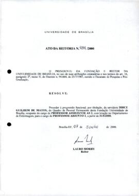 Ato da Reitoria nº 0484/2000