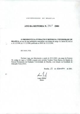 Ato da Reitoria nº 1517/2001
