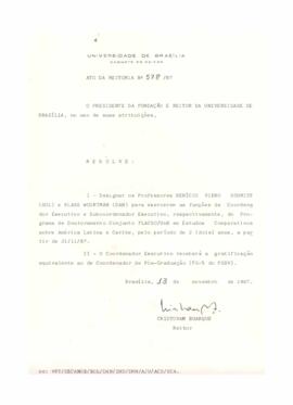 Ato da Reitoria nº 0578/1987