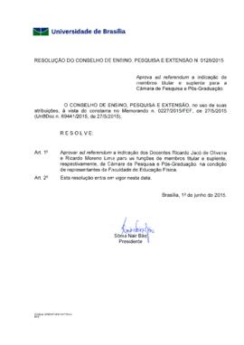 Resolução do Conselho de Ensino, Pesquisa e Extensão nº 0128/2015