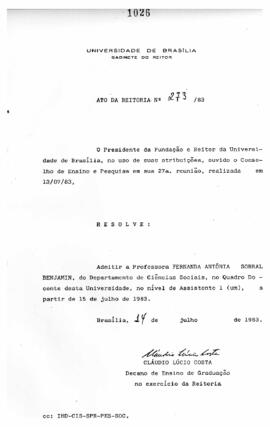 Ato da Reitoria nº 0273/1983