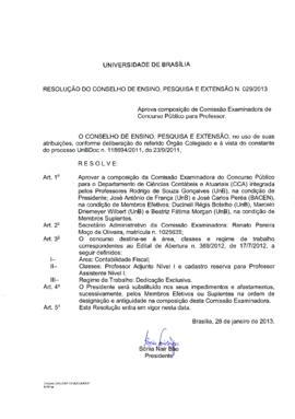 Resolução do Conselho de Ensino, Pesquisa e Extensão nº 0029/2013