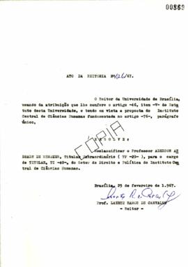 Ato da Reitoria nº 0126/1967