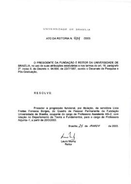 Ato da Reitoria nº 0489/2003