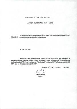 Ato da Reitoria nº 0908/2002