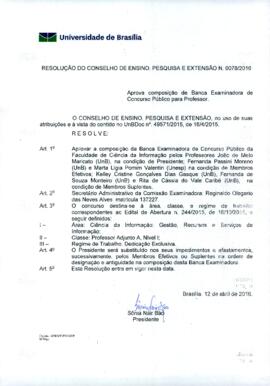 Resolução do Conselho de Ensino, Pesquisa e Extensão Nº 0078/2016